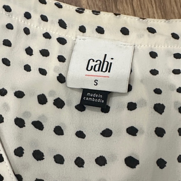 CAbi Black and White Polka Dot Ruffle Blouse - Picture 4 of 7